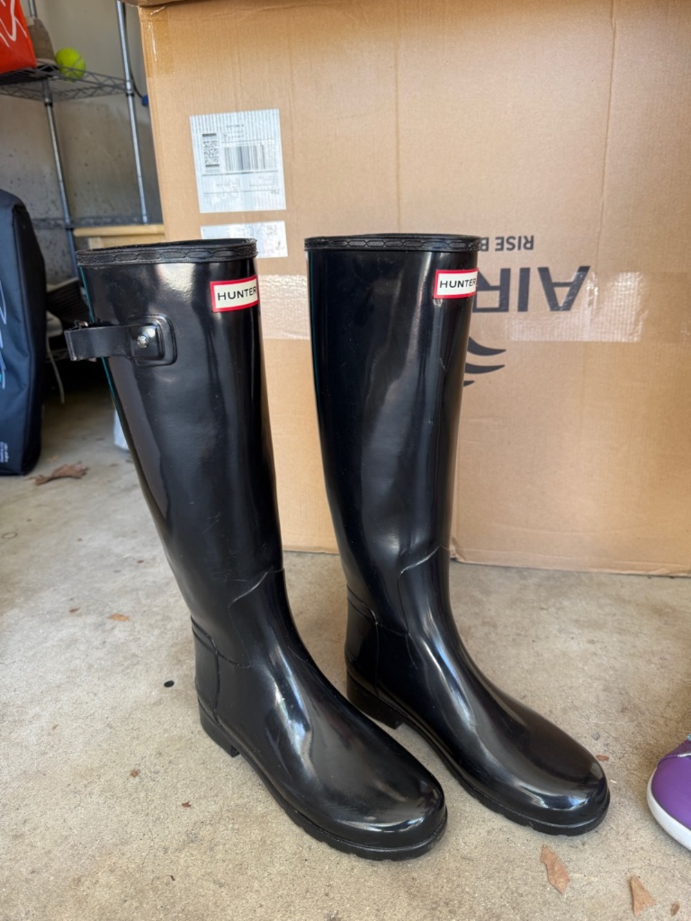 Hunter Tall Gloss Black Waterproof Rain Boots